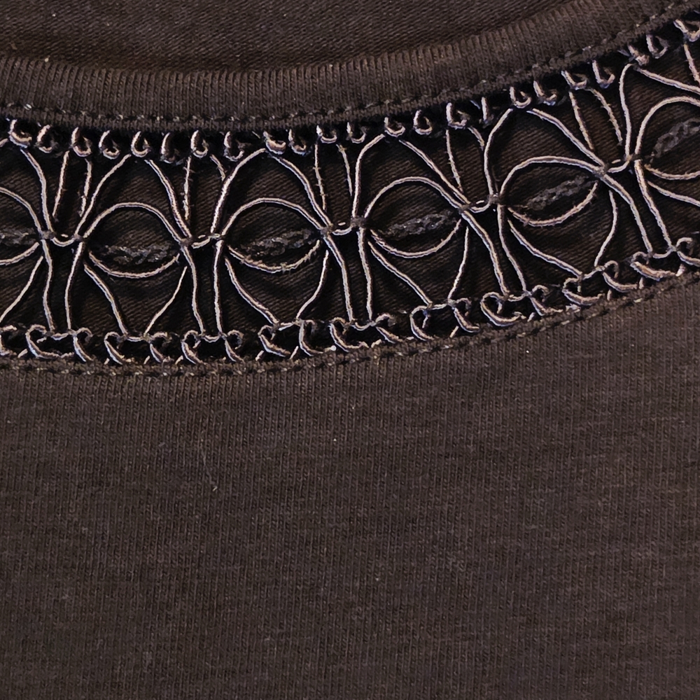 Brown Top with Intricate Neckline